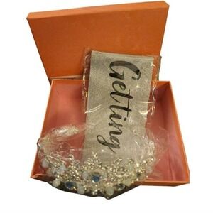 Funstitution Silver Crown and Earring Clip On Kit With Sash